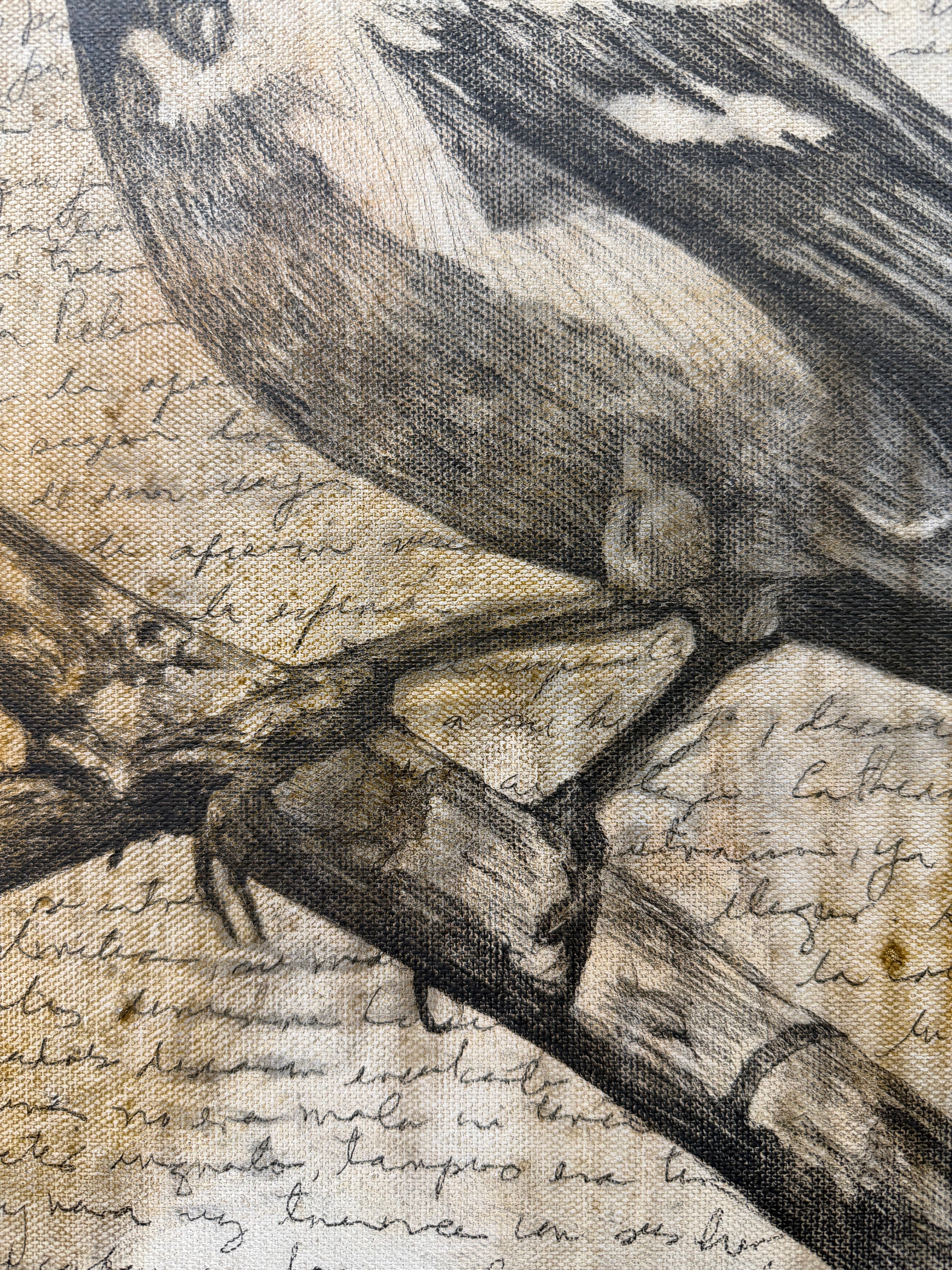 December Letter / Mixed media on canvas / 18x18 in (45 x 45 cm ) 2025