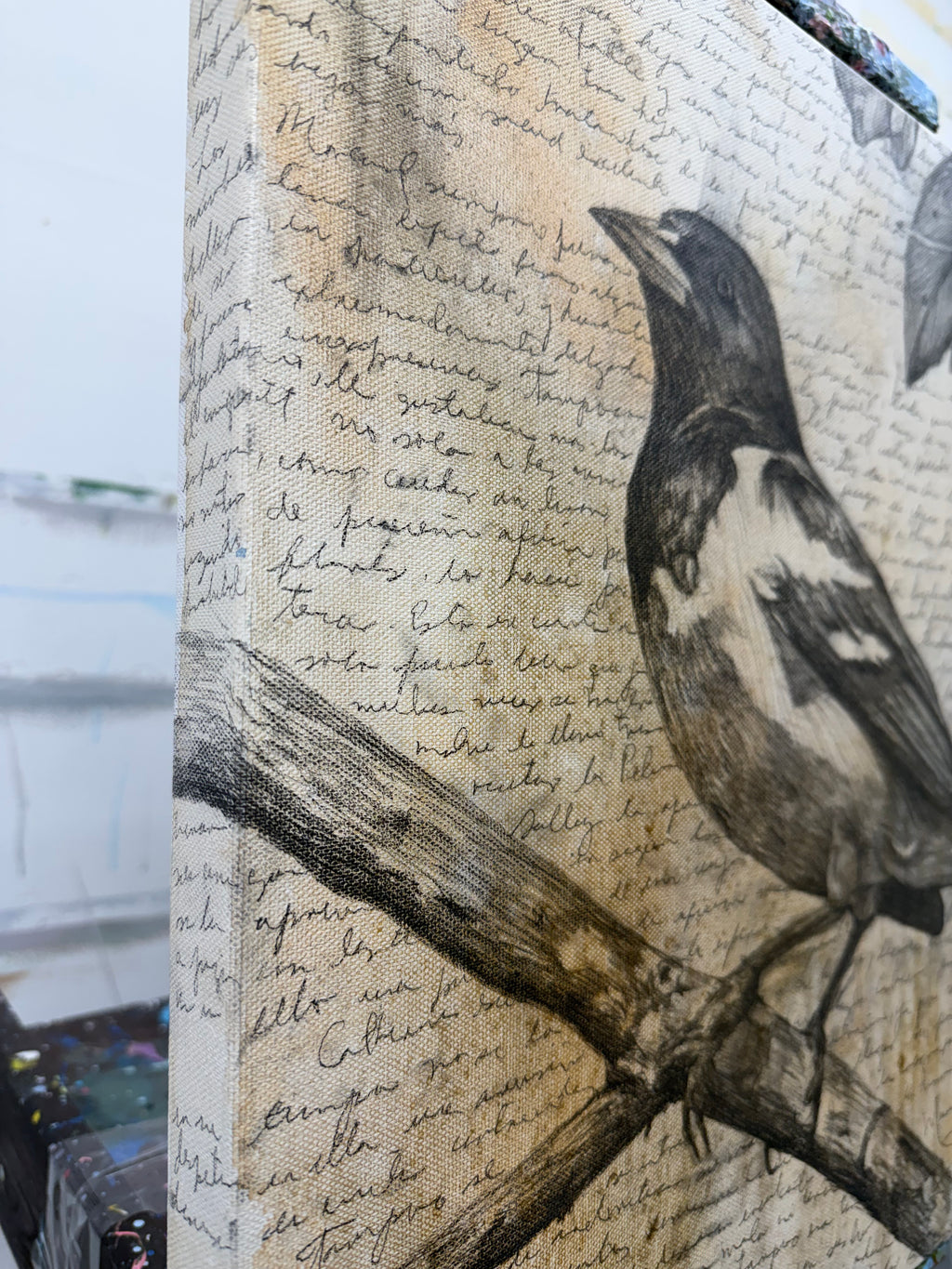 December Letter / Mixed media on canvas / 18x18 in (45 x 45 cm ) 2025