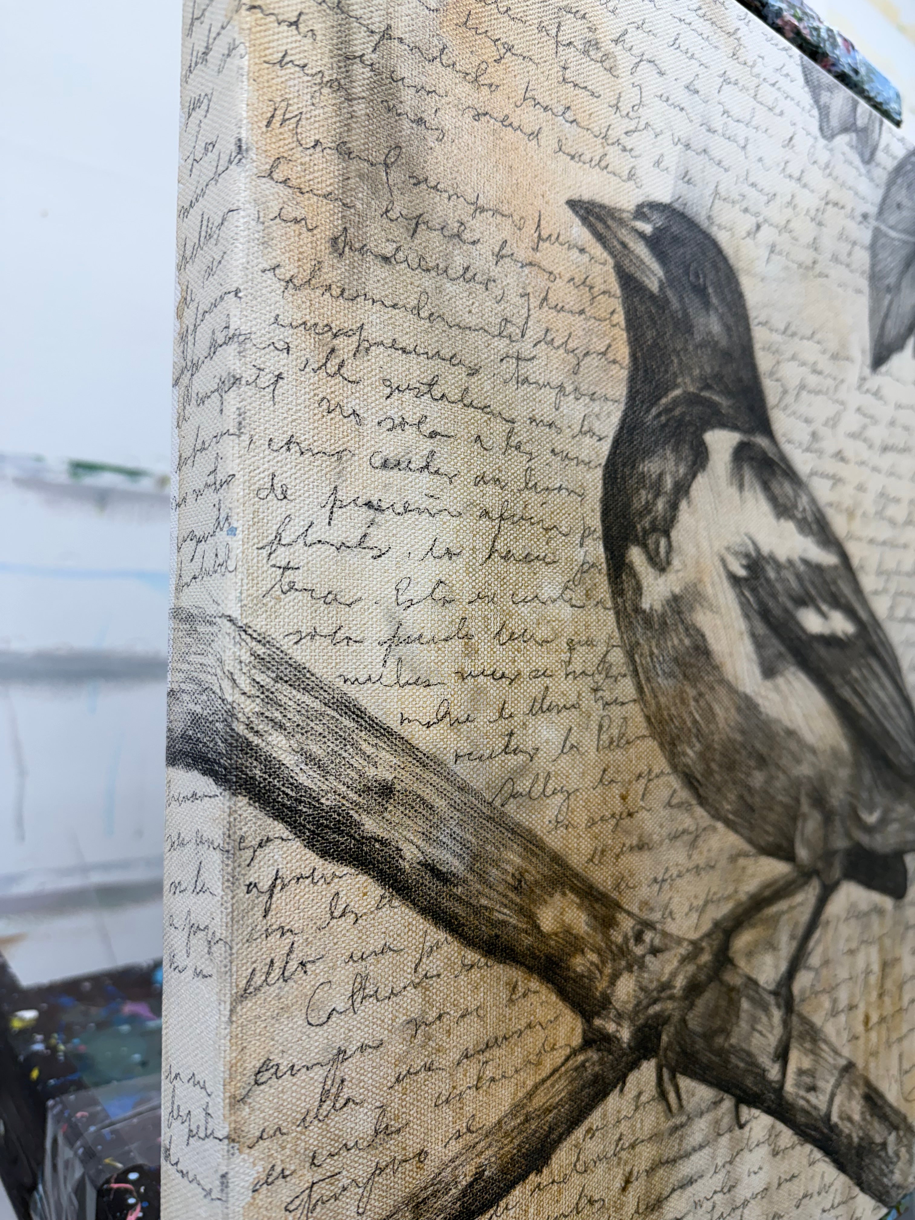 December Letter / Mixed media on canvas / 18x18 in (45 x 45 cm ) 2025