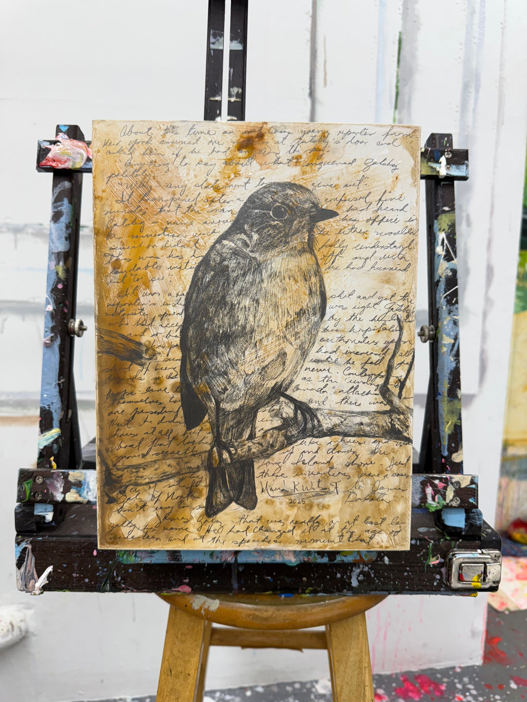 Autumn/ Mixed media on wood panel /9 x 11 inches (22 x 27cm) / 2025