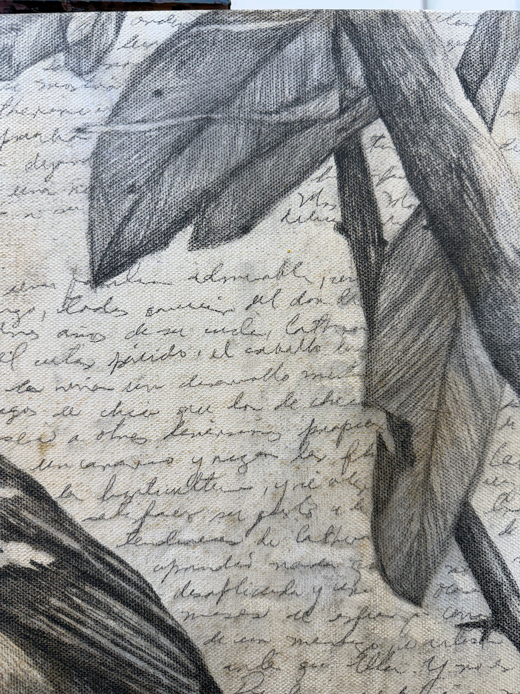 December Letter / Mixed media on canvas / 18x18 in (45 x 45 cm ) 2025