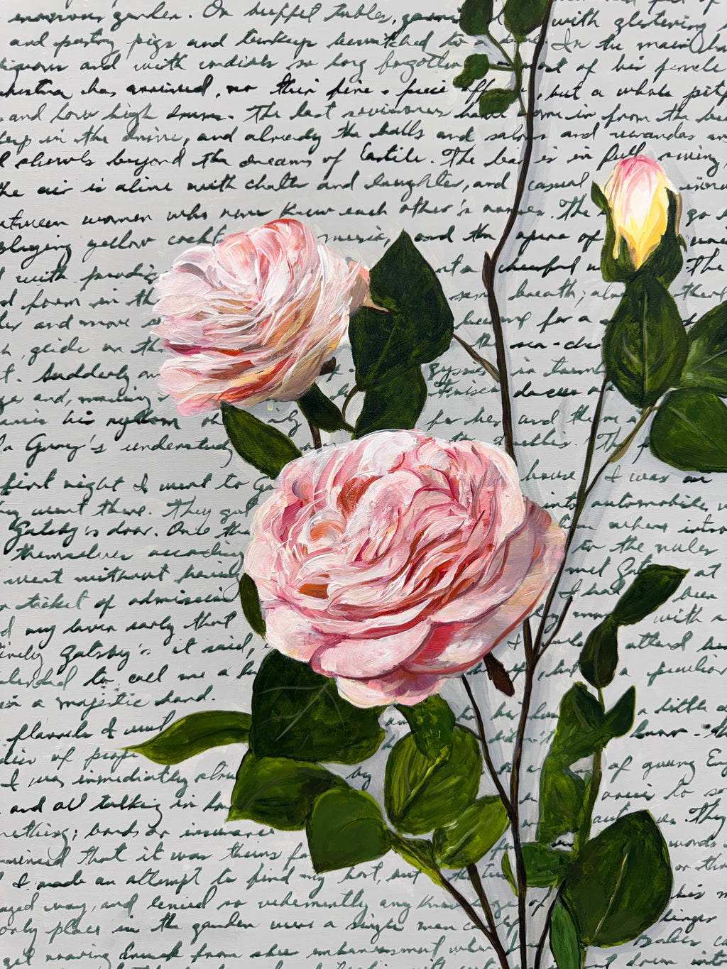 Rose letter / Acrylic on Canvas / 30 x 30 inches (76.2 x 76.2 cm) / 2025