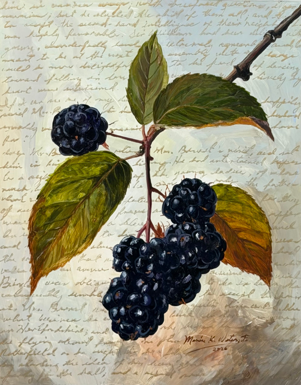 Timeless fruit / acrylic painting on wood panel / 11 x 14 in (28 x 35 cm) 2026