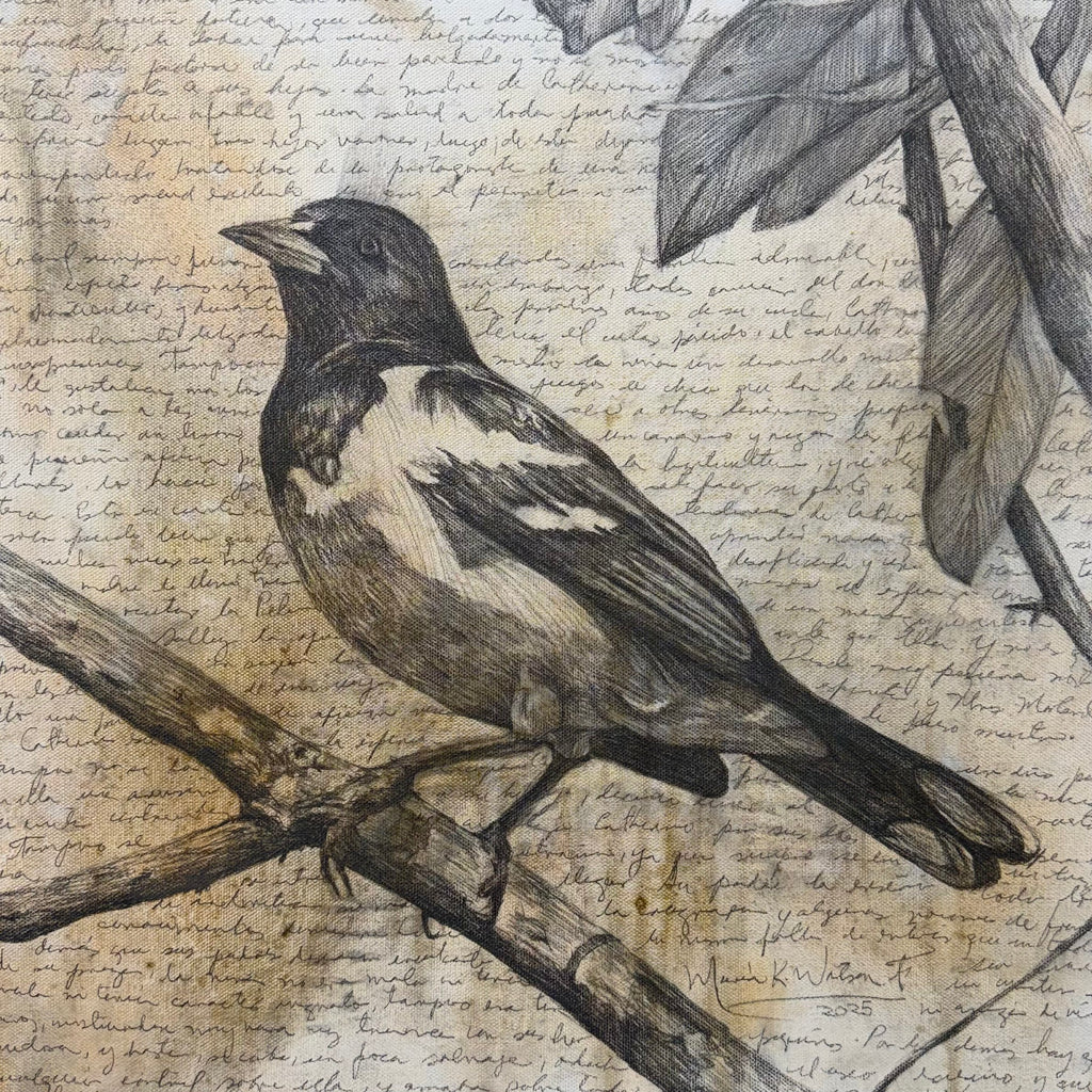 December Letter / Mixed media on canvas / 18x18 in (45 x 45 cm ) 2025