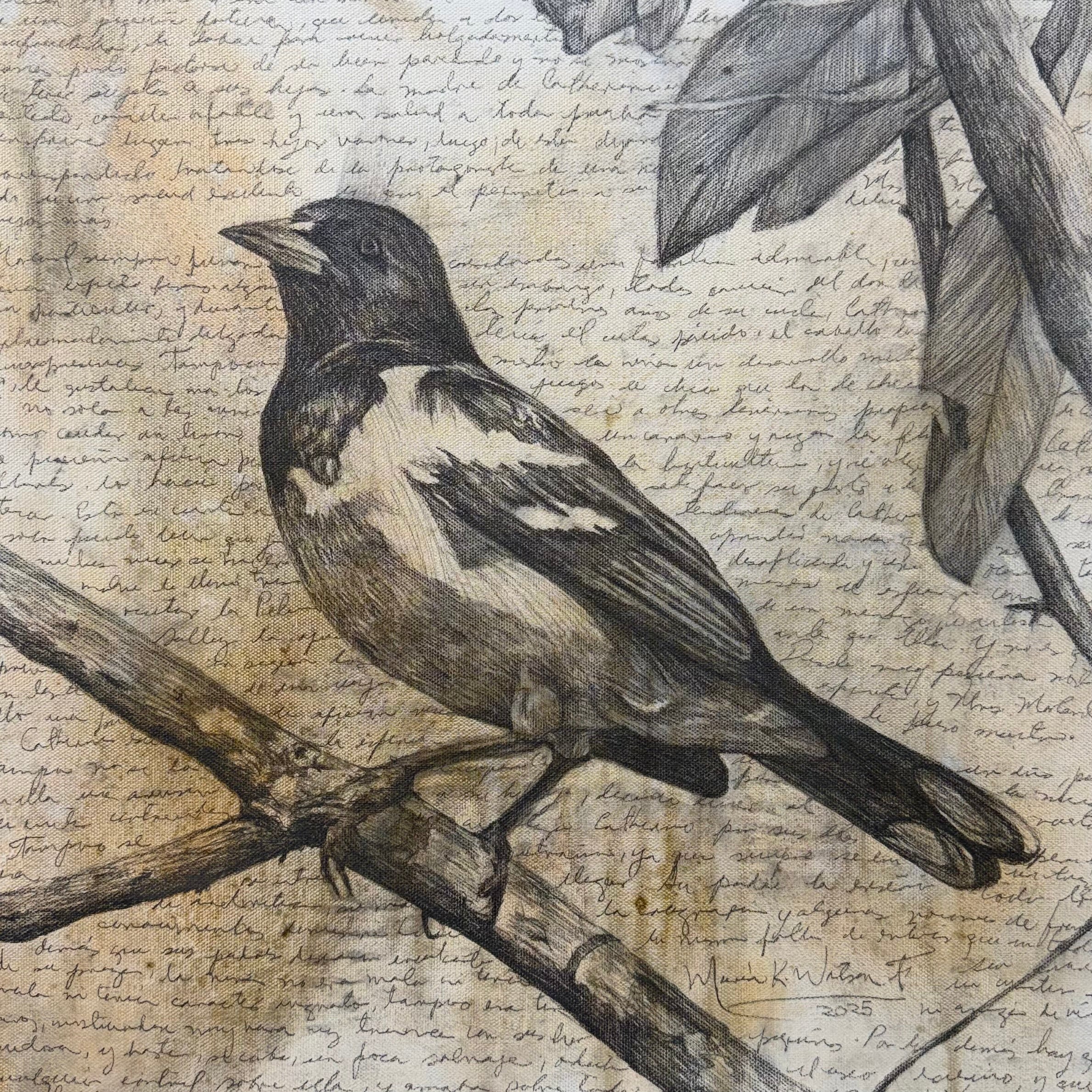 December Letter / Mixed media on canvas / 18x18 in (45 x 45 cm ) 2025