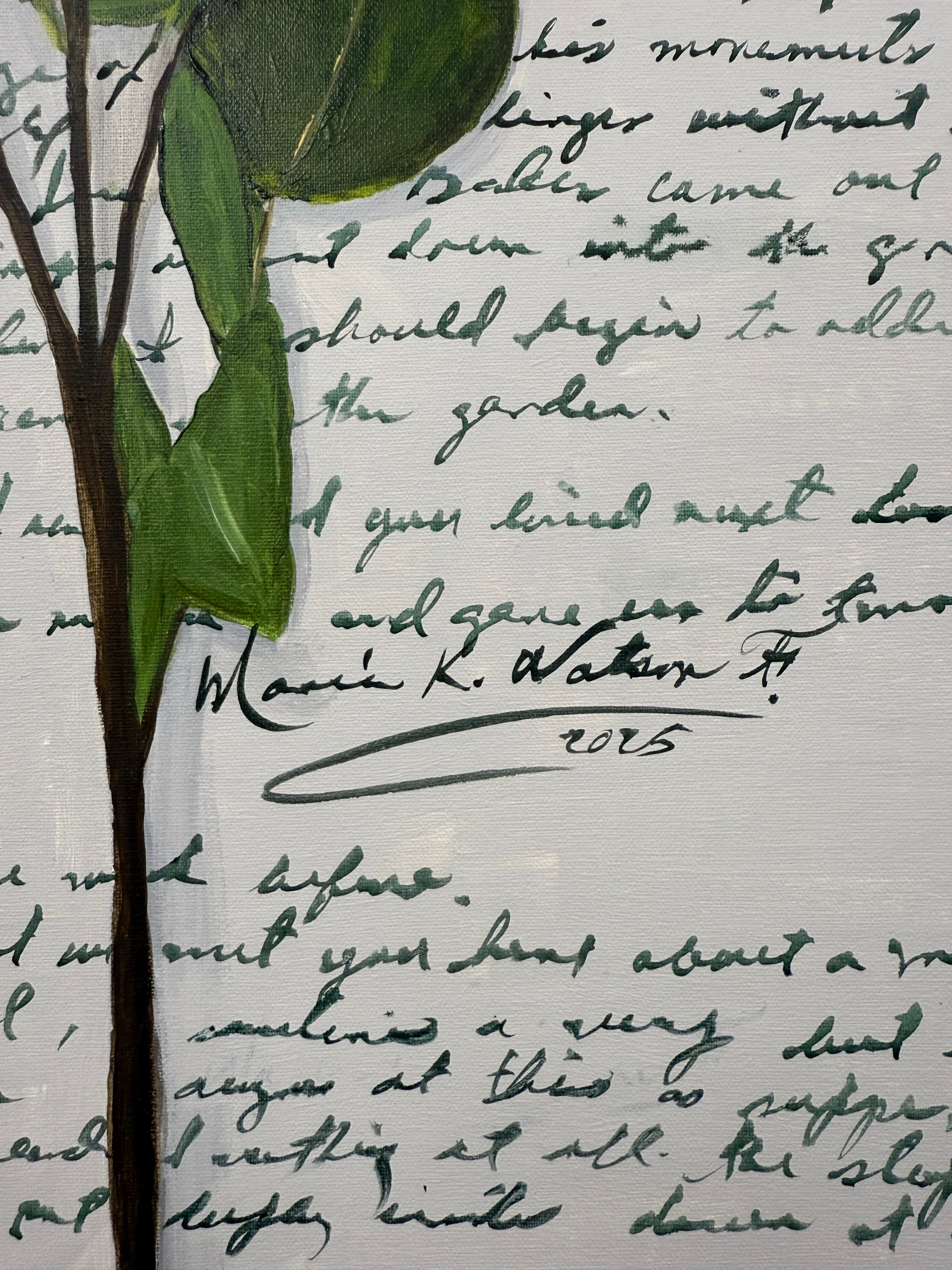 Rose letter / Acrylic on Canvas / 30 x 30 inches (76.2 x 76.2 cm) / 2025