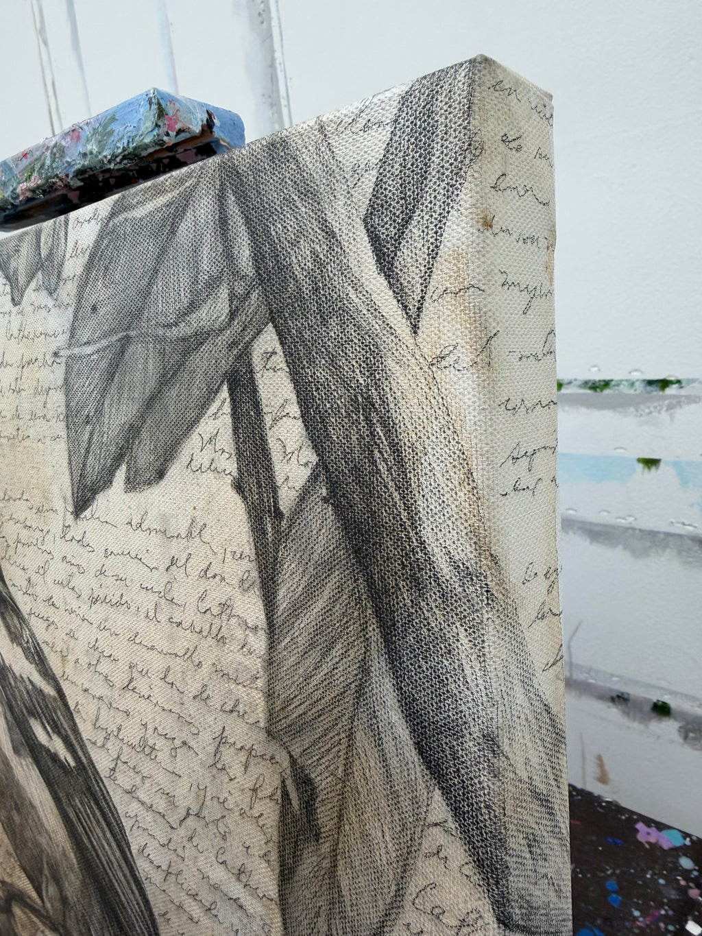 December Letter / Mixed media on canvas / 18x18 in (45 x 45 cm ) 2025