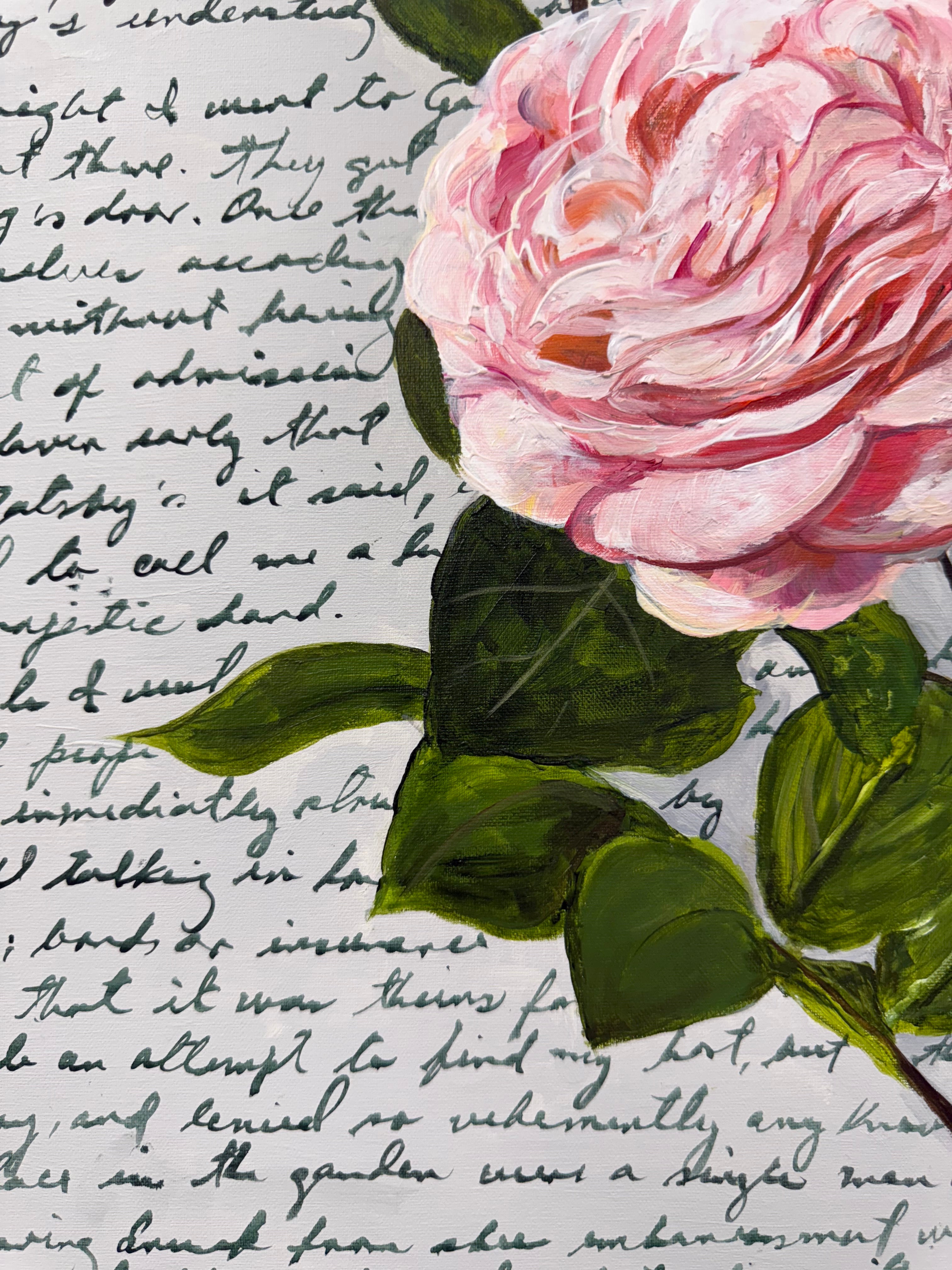 Rose letter / Acrylic on Canvas / 30 x 30 inches (76.2 x 76.2 cm) / 2025