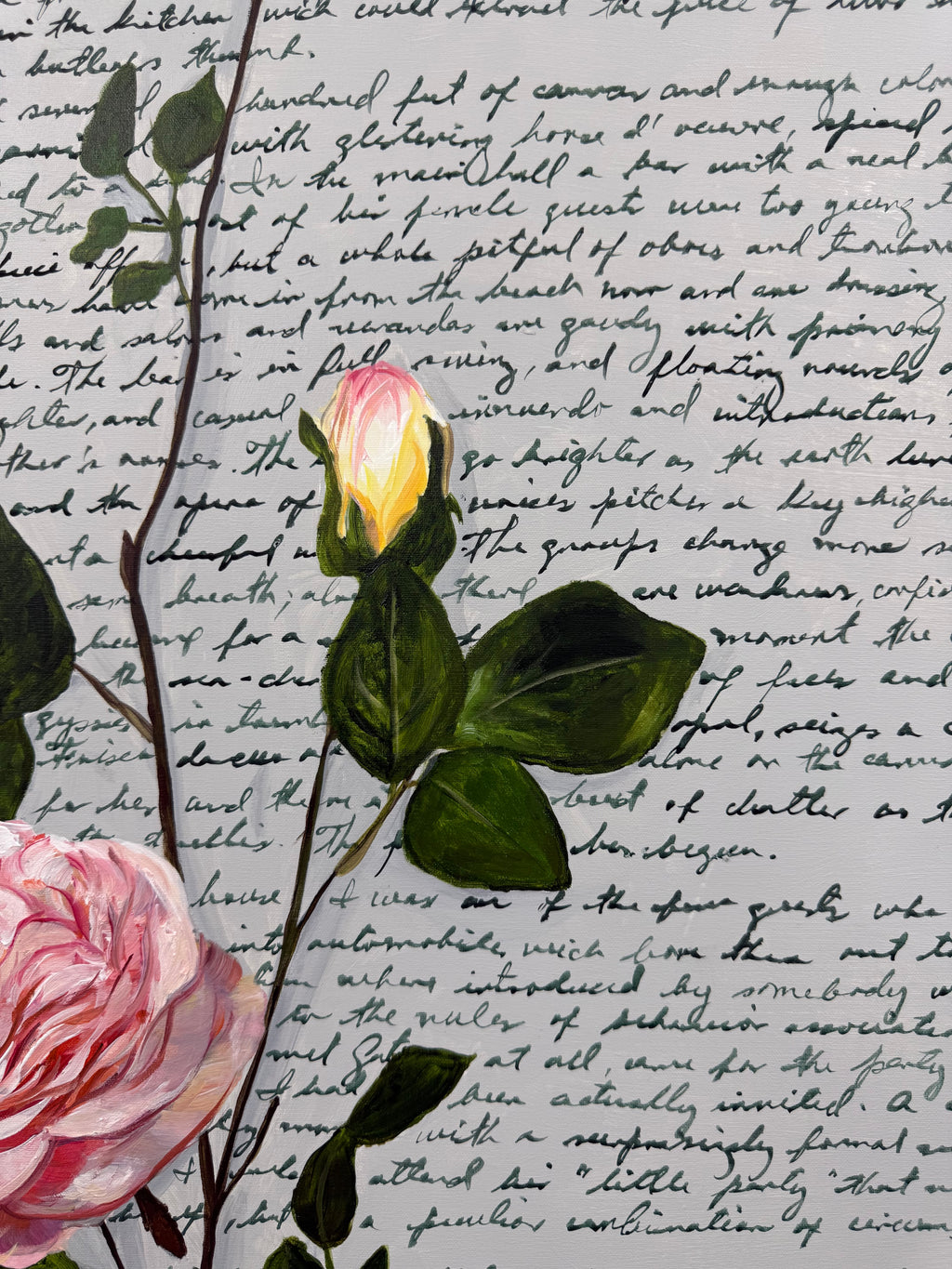 Rose letter / Acrylic on Canvas / 30 x 30 inches (76.2 x 76.2 cm) / 2025