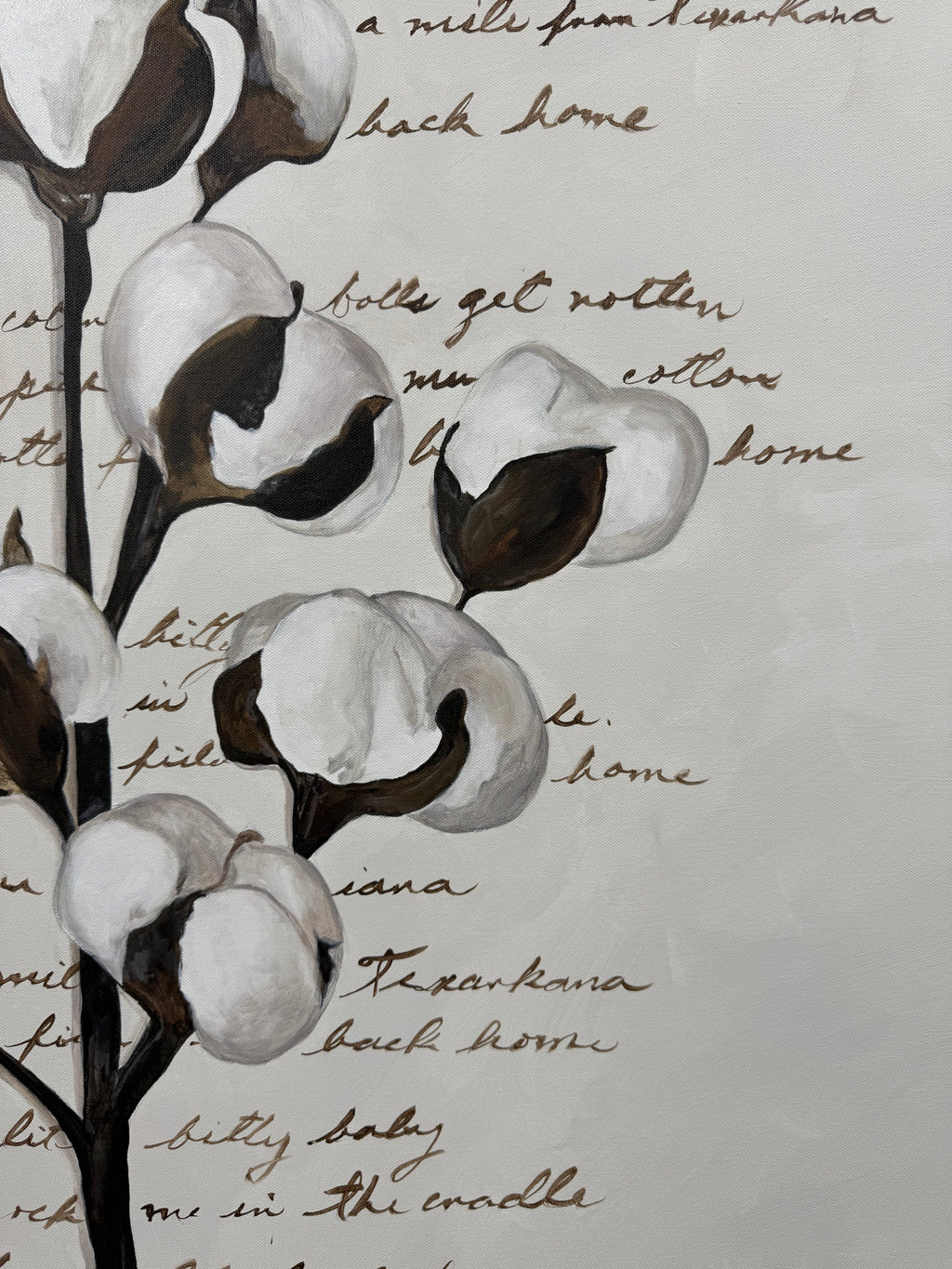 Cotton Fields  / Acrylic on Canvas / 36 x 36 inches (91.44 x 91.44cm ) / 2025