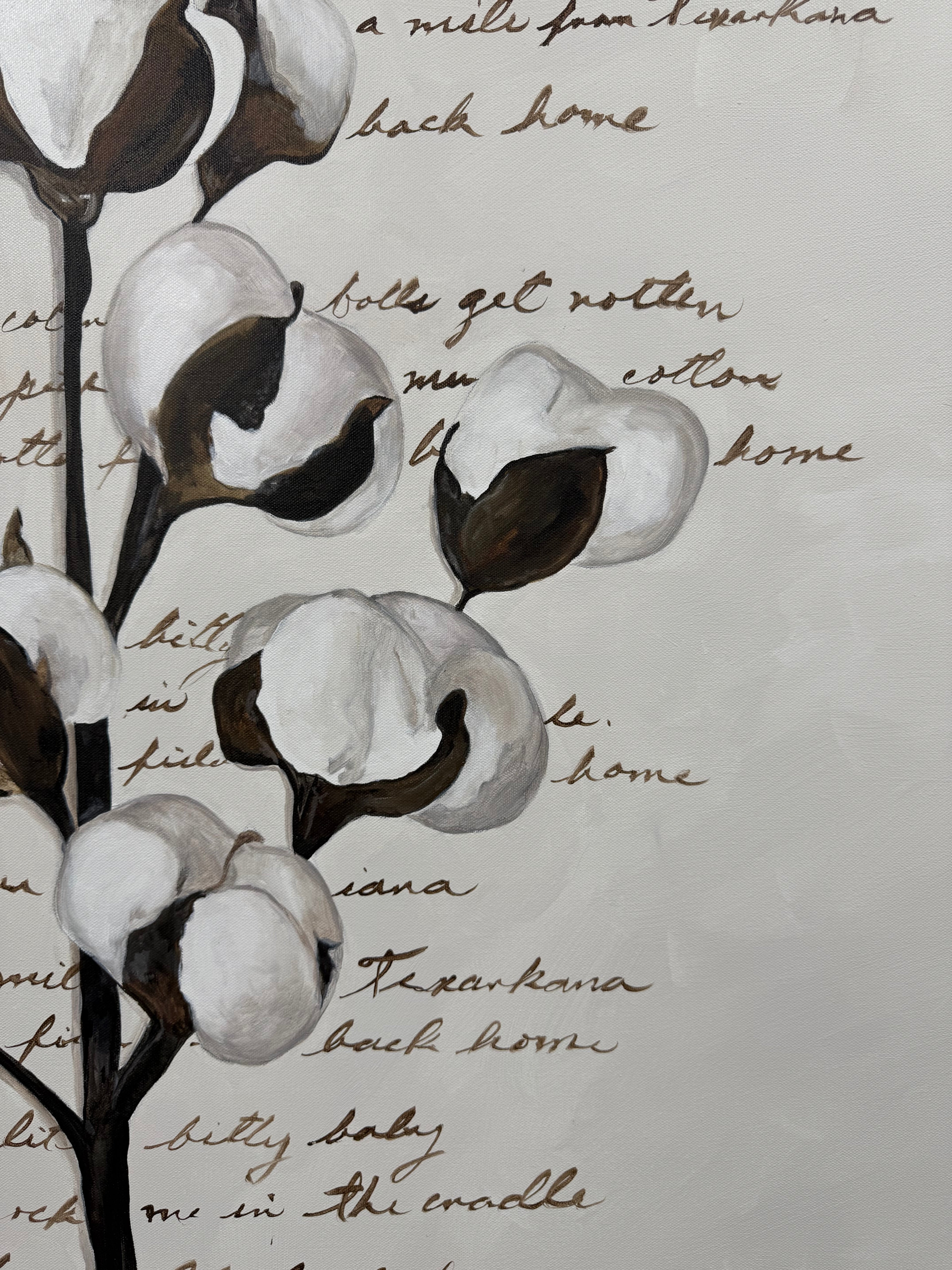 Cotton Fields  / Acrylic on Canvas / 36 x 36 inches (91.44 x 91.44cm ) / 2025